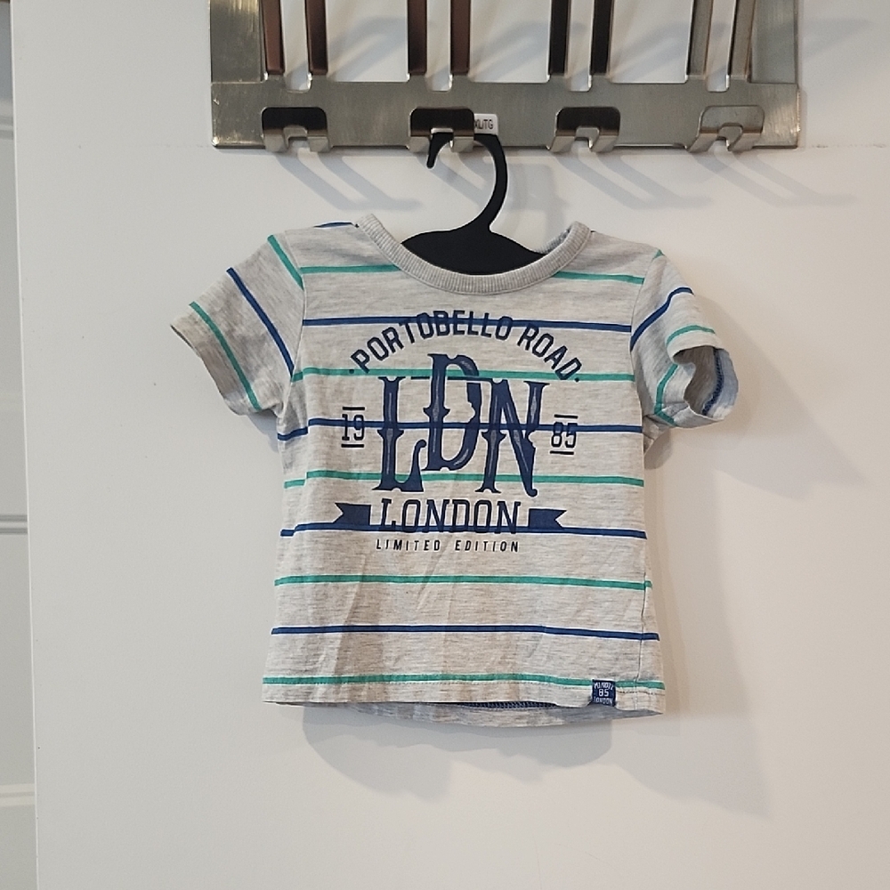 Portobello Road London Kids Tee - Gray and Blue